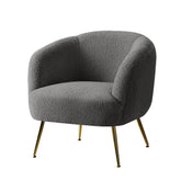 Artiss Armchair Lounge Chair Accent Chairs Arm Armchairs Sherpa Boucle Charcoal - Chez Guru